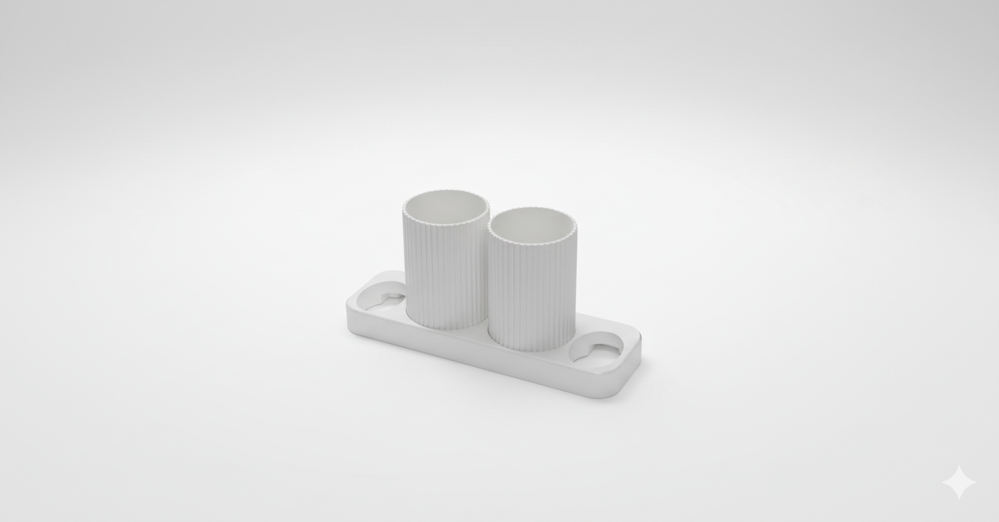 Oral-B Electric Toothbrush Holder | Minimal Docking Station Organizer | Single or Couple Stand | 1 Base 1 Cup / 2 Base 1 Cup / 2 Base 2 Cup