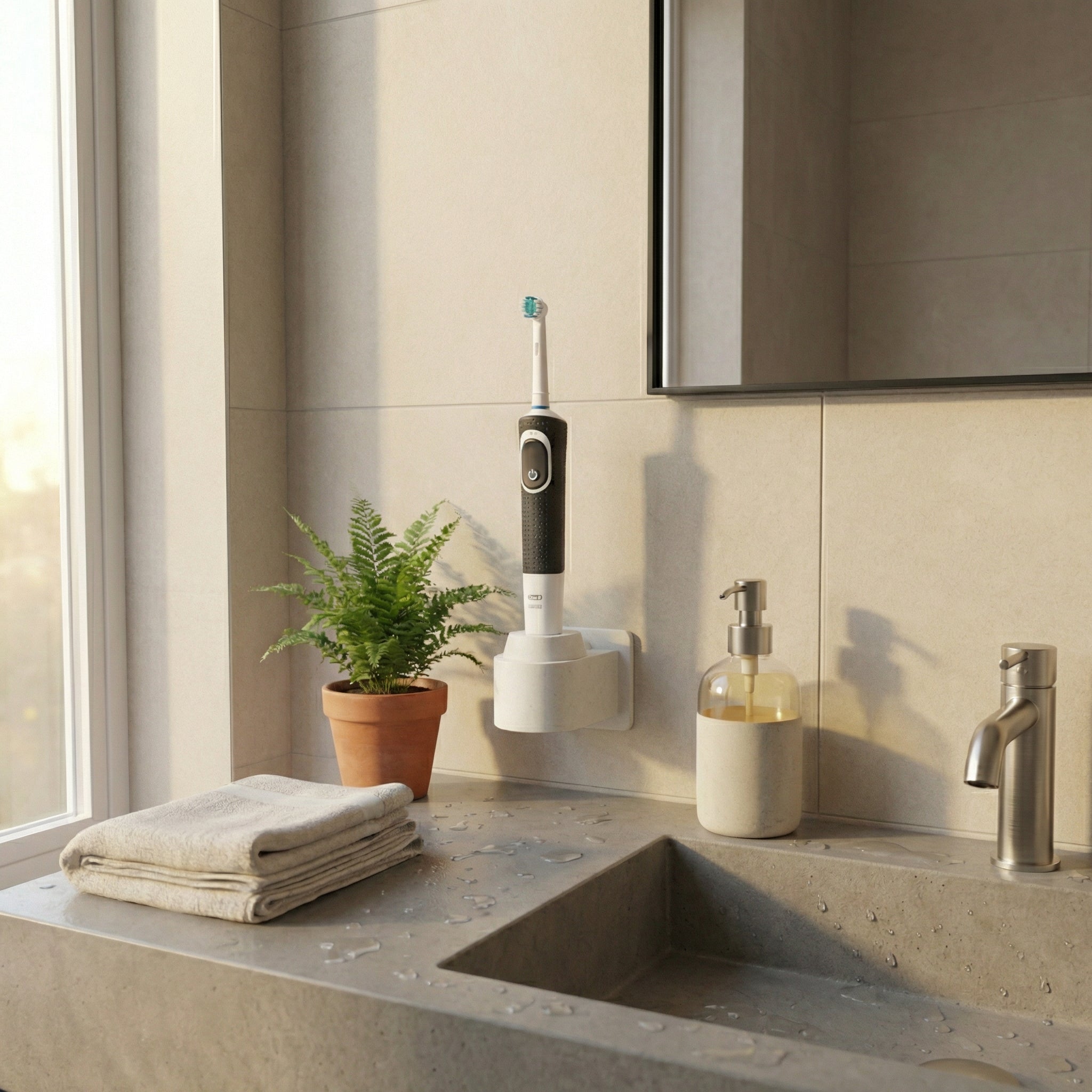 Oral-B Toothbrush Charger Holder | Electric Toothbrush Stand | Bathroom Counter Organizer | Compatible with Oral B Chargers