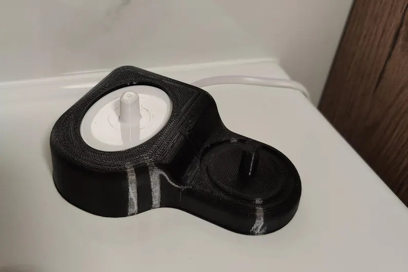 Oral-B Electric Toothbrush Holder | Family Toothbrush Docking Station | For 4 Toothbrushes Dental Care Organizer for Bathrooms | Black White